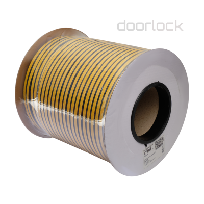 "Уплотнитель дверной  DOORLOCK EPDM E-образный  4х9мм, черный,  самоклеящийся, рулон 150м"