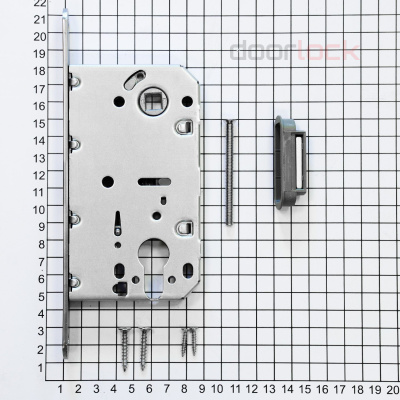 Замок дверной магнитный Doorlock DL451M/С/50/85/18/SCr, цилиндровый, матовый хром