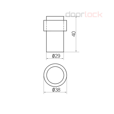 Дверной упор Doorlock DS004Massive SS, нержавеющая сталь, ø29/ø38мм