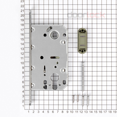 Замок дверной магнитный Doorlock DL451M/С/50/85/18/SCr, цилиндровый, матовый хром