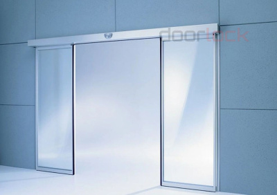 Автоматическая раздвижная дверь DLA210SL створки до 2х180кг, с эл/м замком, аккумулятором, программатором (без створок)