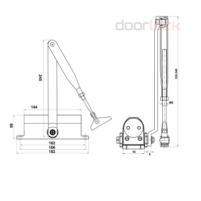 Доводчик DOORLOCK DL75 DA EN4/5